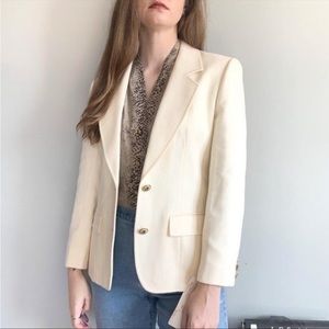 Pendleton vintage 70s white cream colored wool blazer size 6